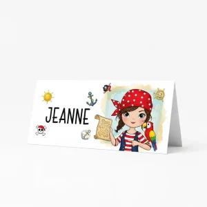 Carte prénom fille thème pirate