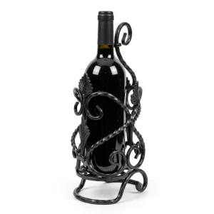 Joli porte bouteille en fer forgé artisanal