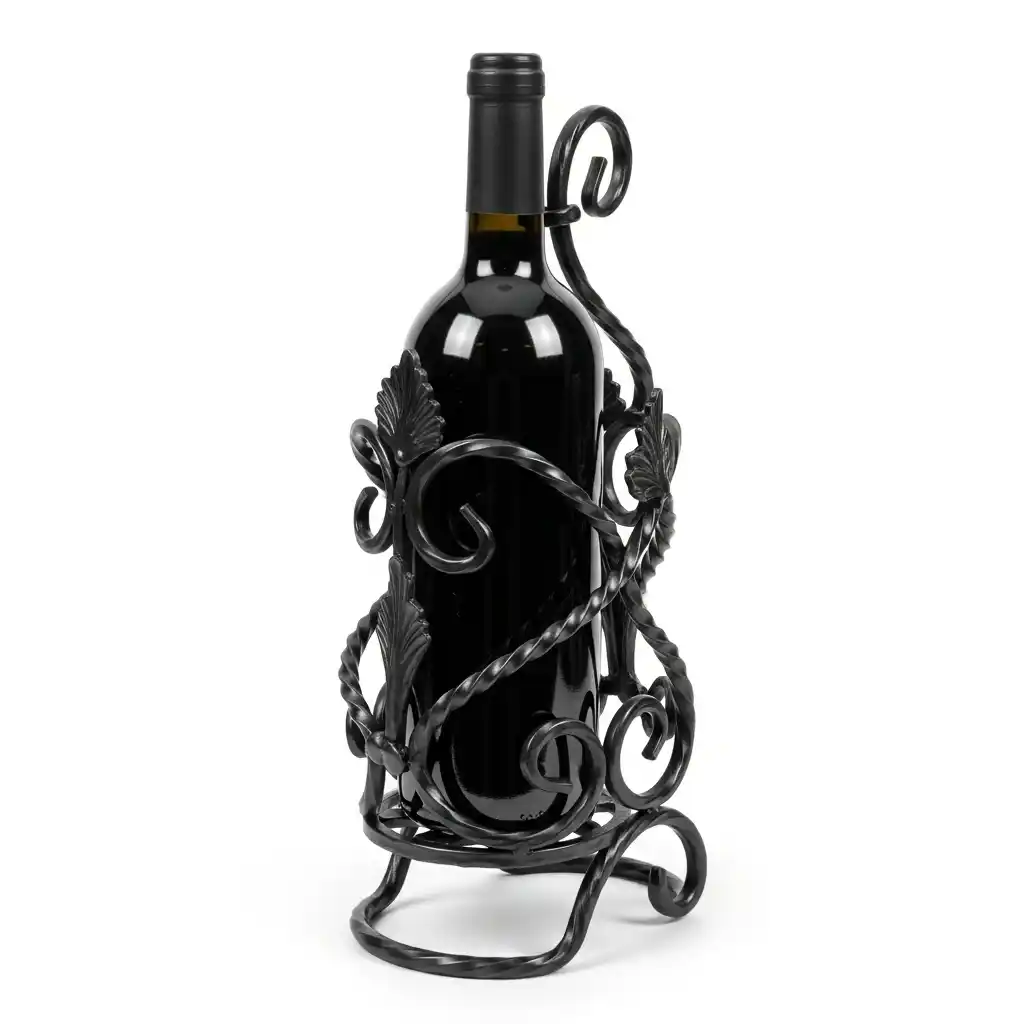 Joli porte bouteille en fer forgé artisanal