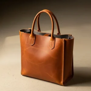 Sac en cuir doublé avec du textile