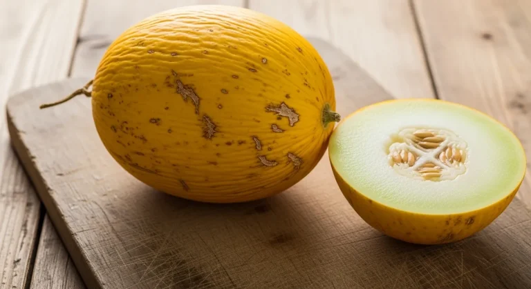Melon jaune coupé en deux