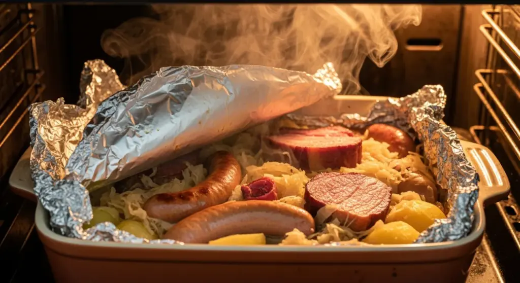 Réchauffer une choucroute au four