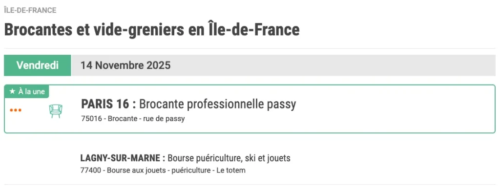 Liste des événements près de chez vous