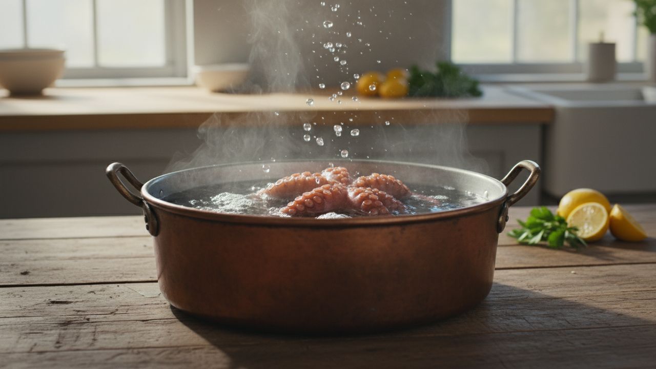 Cuisson du poulpe à l'eau