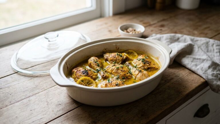 Préparer un poulet au vin jaune la veille et le conserver