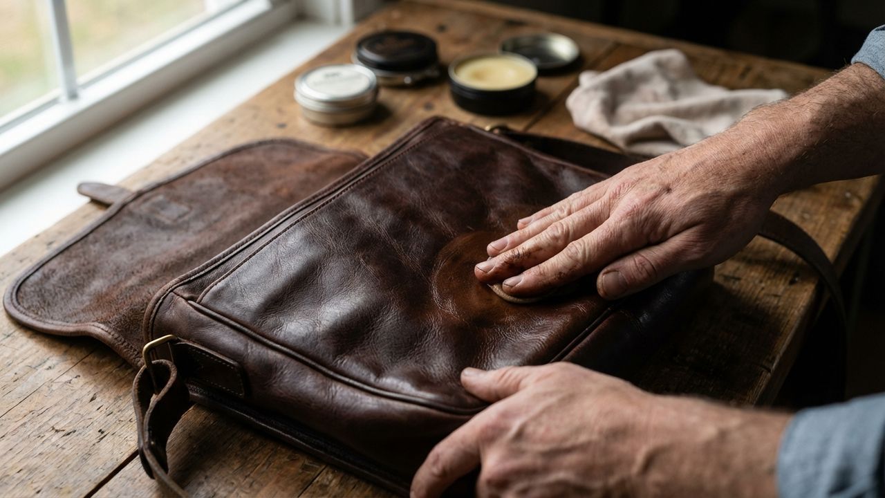 Application d'un produit assouplissant pour le cuir