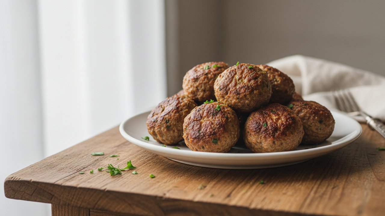 Boulettes de reste de rôti de bœuf dorées à la poêle