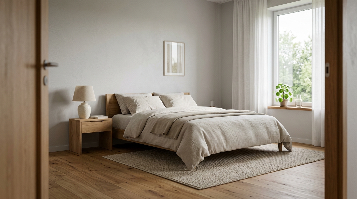 Chambre bien pensée et bien aménagée