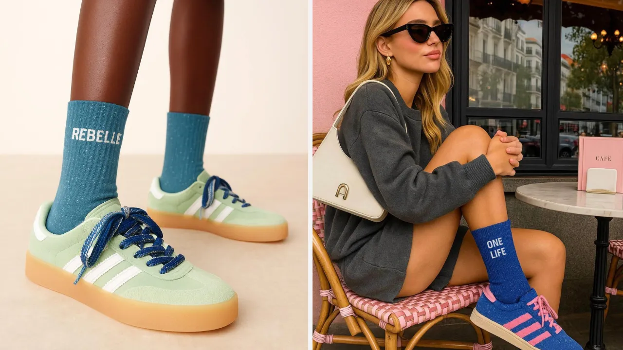 Chaussettes tendance avec un message personnalisé