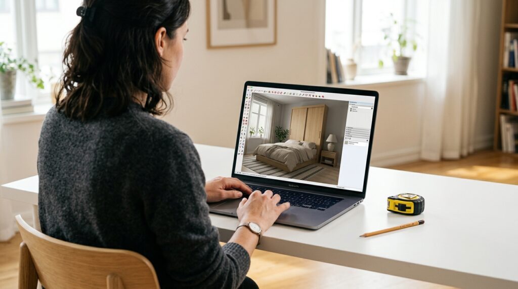 Création d'un projet de décoration et d'organisation de chambre sur un logiciel 3D