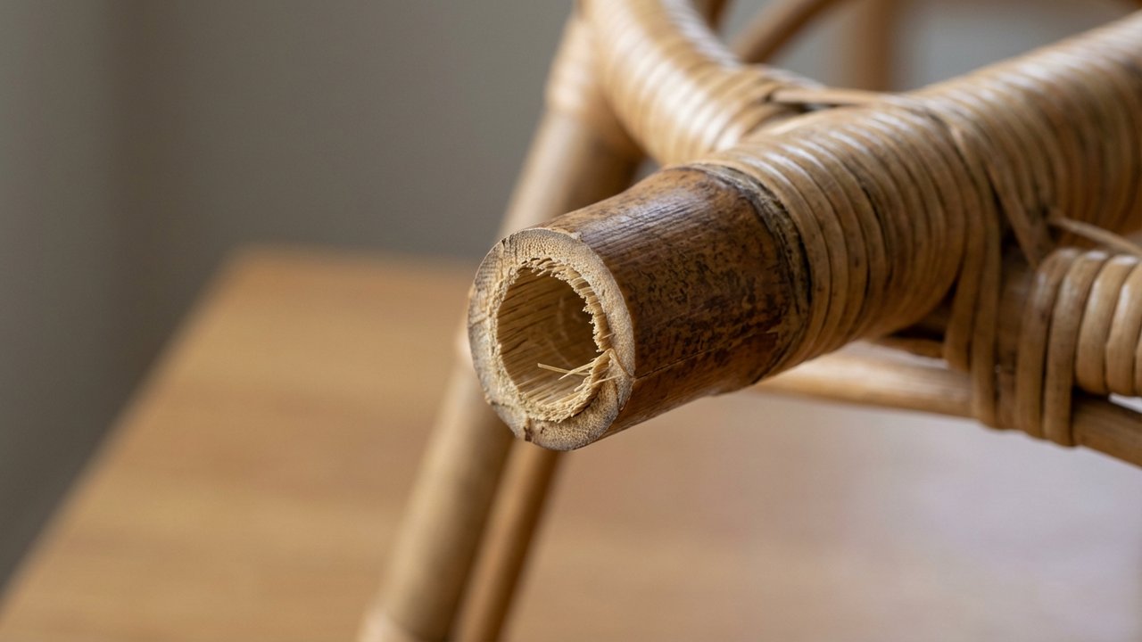 Structure de la tige de rotin creuse avec enveloppe dure