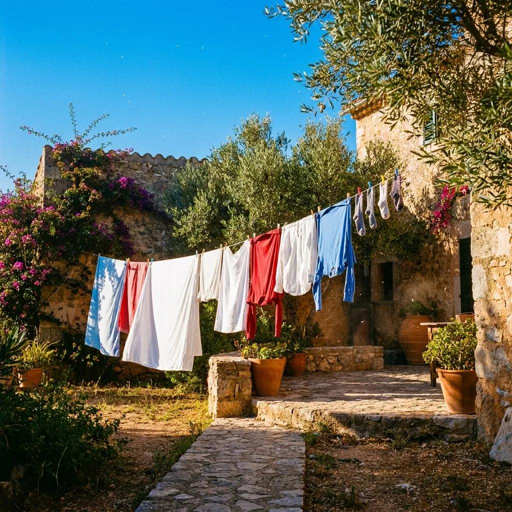 Linge qui sèche en extérieur