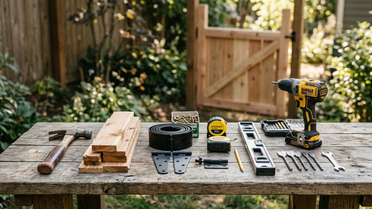 Matériel et outils nécessaires pour installer un portail battant