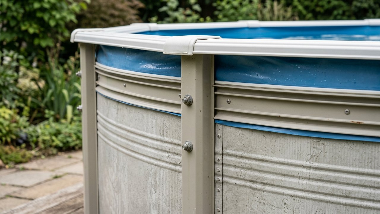 Détail de la paroi en PVC triple épaisseur d'une piscine hors-sol