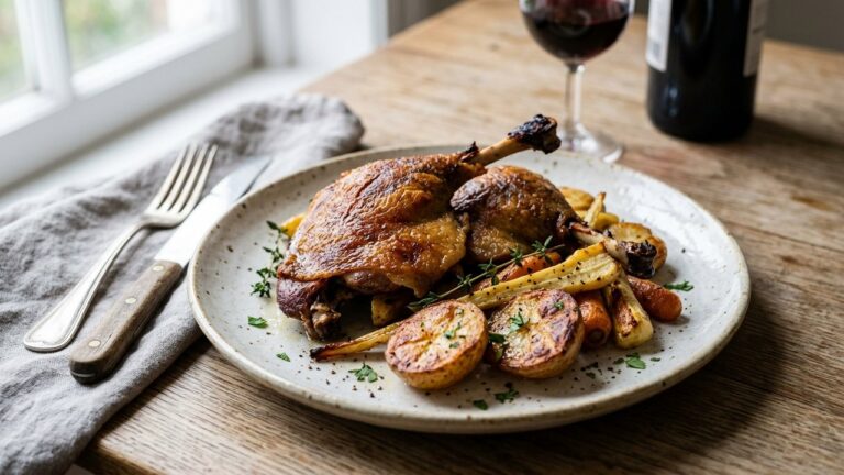 Manchons de canard cuits et dorés, viande tendre