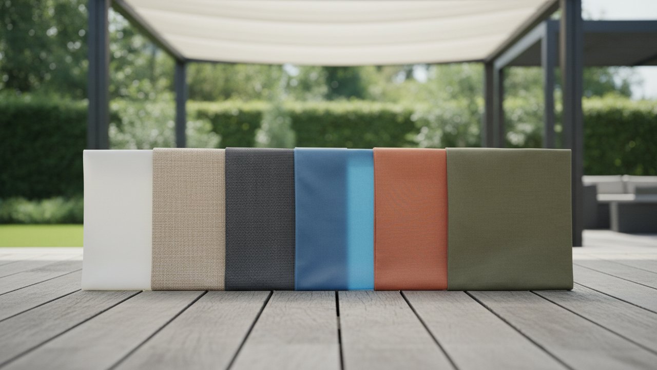 Nuancier de toiles PVC pour bâche pergola sur mesure en différentes couleurs