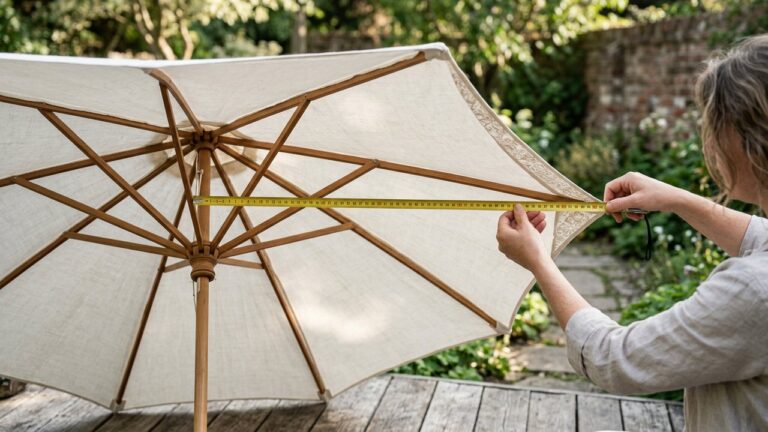 Mesure du diamètre d'une toile de parasol