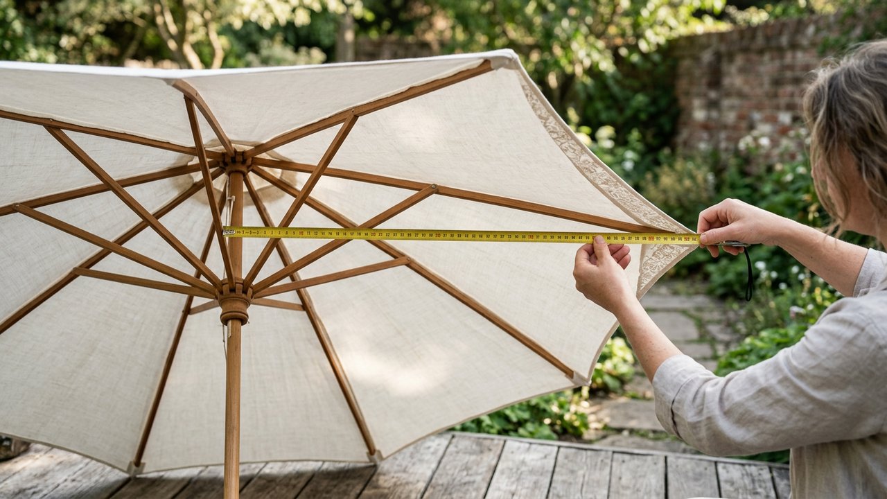 Mesure du diamètre d'une toile de parasol