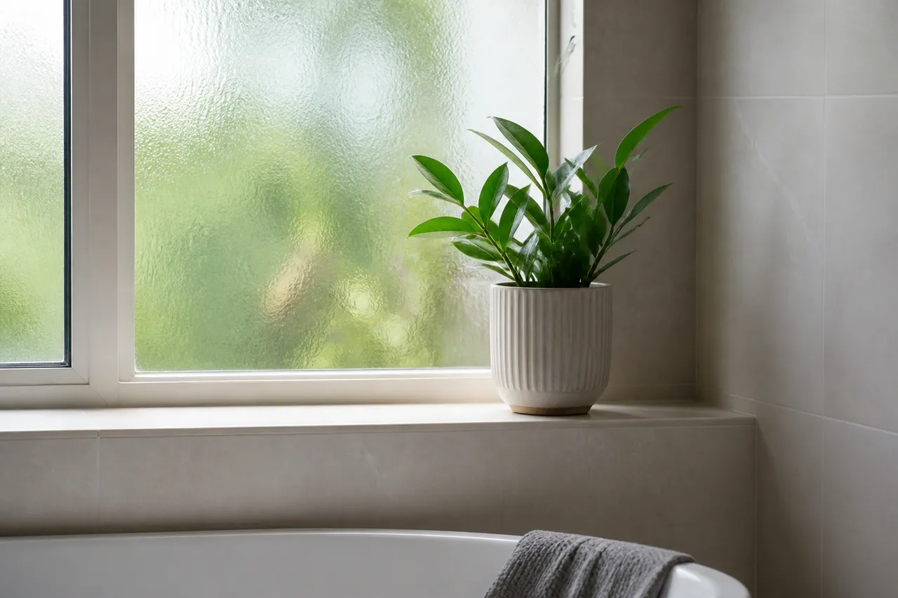 Plante WC placée près d'une fenêtre