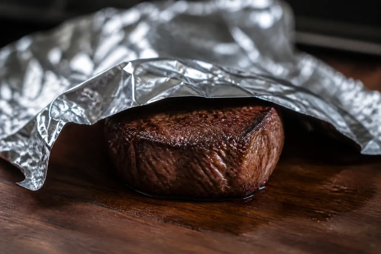 Repos du tournedos après cuisson pour garder les jus