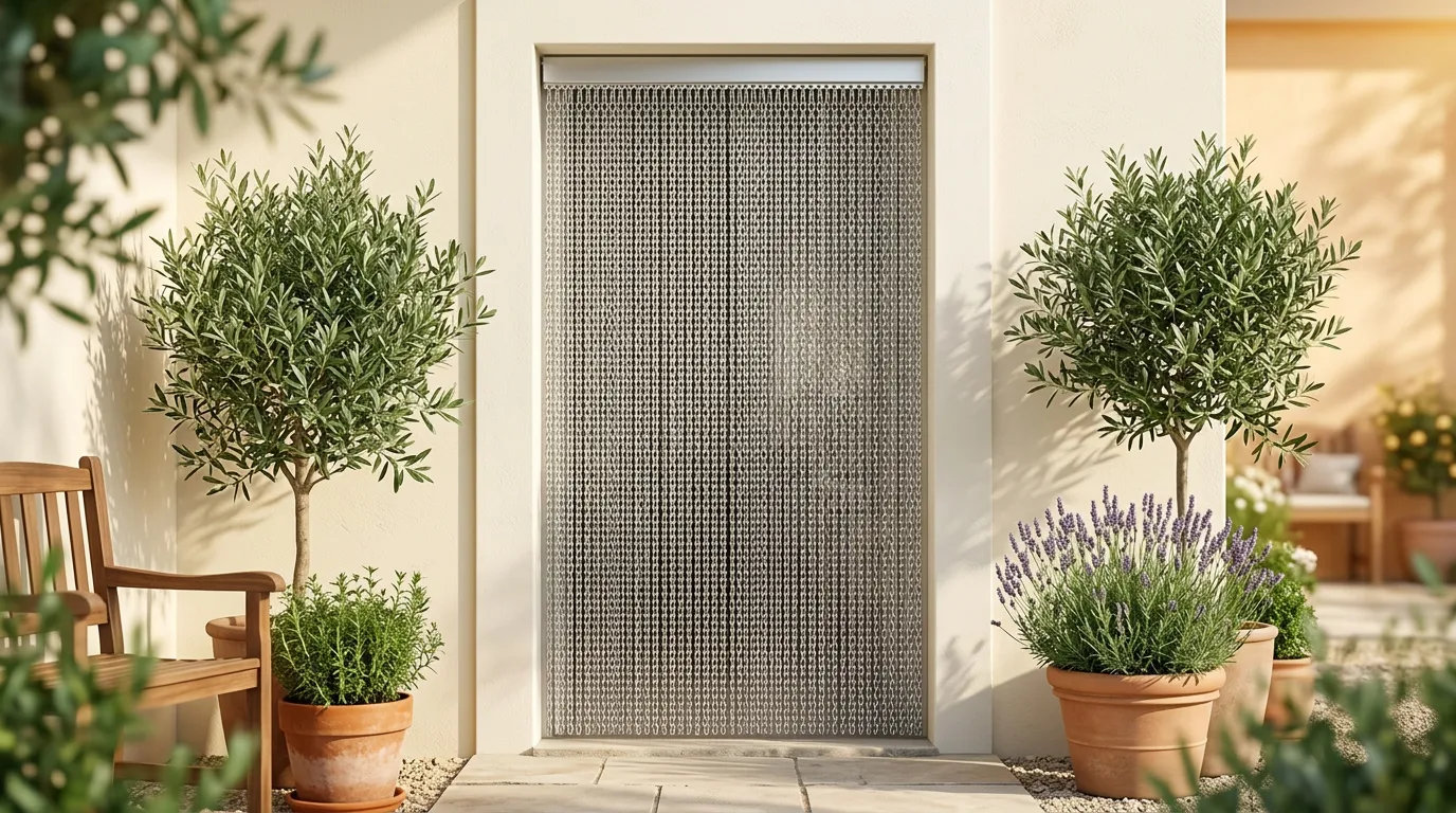 Rideau chainette pour empêcher les mouches et insectes de rentrer à l'intérieur