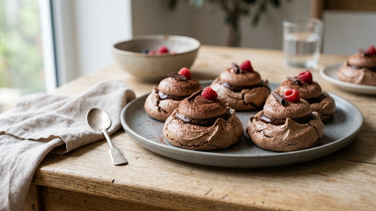 Têtes au chocolat maison garnies de vermicelles, prêtes à servir