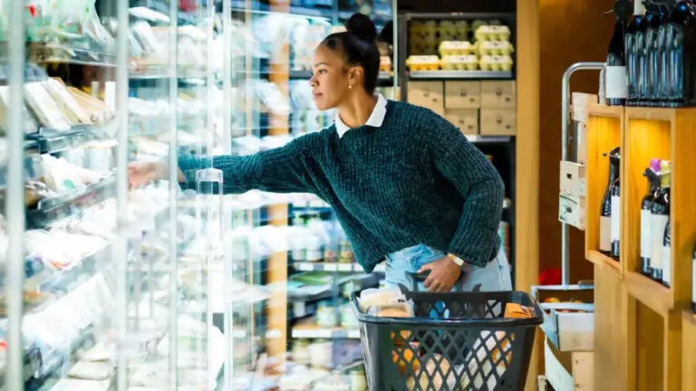 Personne qui fait ses courses dans un rayon